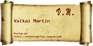 Valkai Martin névjegykártya
